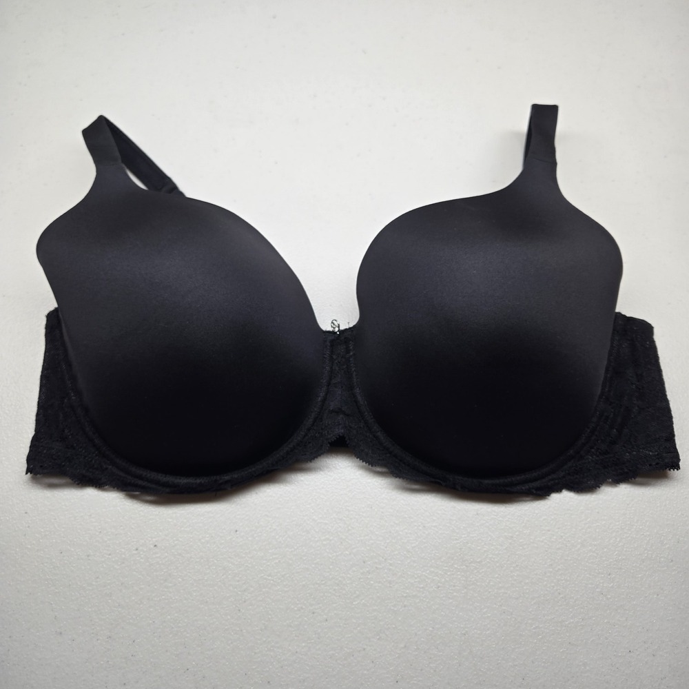 Montelle Women Bra 42E Black STYLE 9320 T Shirt Underwired Lace Strap